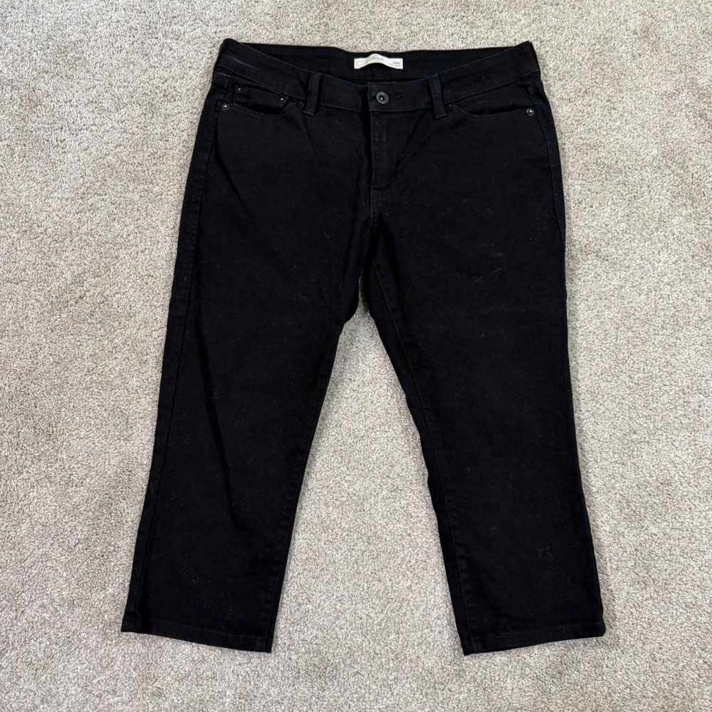 Levi's 552 Capri Jeans Women 10 Black Mid Rise Cropped Stretch Denim Casual